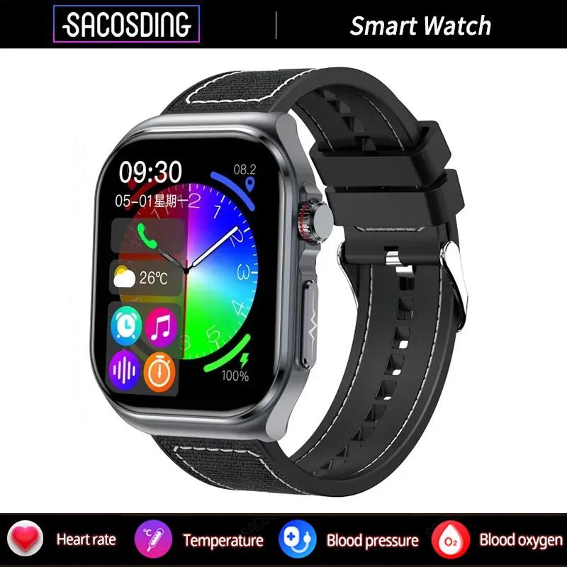 SACOSDING Nové chytré hodinky Amoled Muži EKG+PPG+HRV Hodiny Monitorování krevního tlaku Bluetooth Volání Ženy Sport Fitness Tracker Chytré hodinky pro ženy