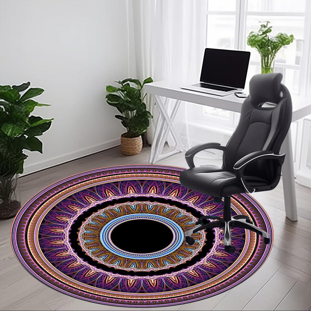 1PC Mandala Artwork Chair Carpet for Office, Indoor Non-Slip Washable Carpet, Soft Comfortable Mat For Office Room yy250930248