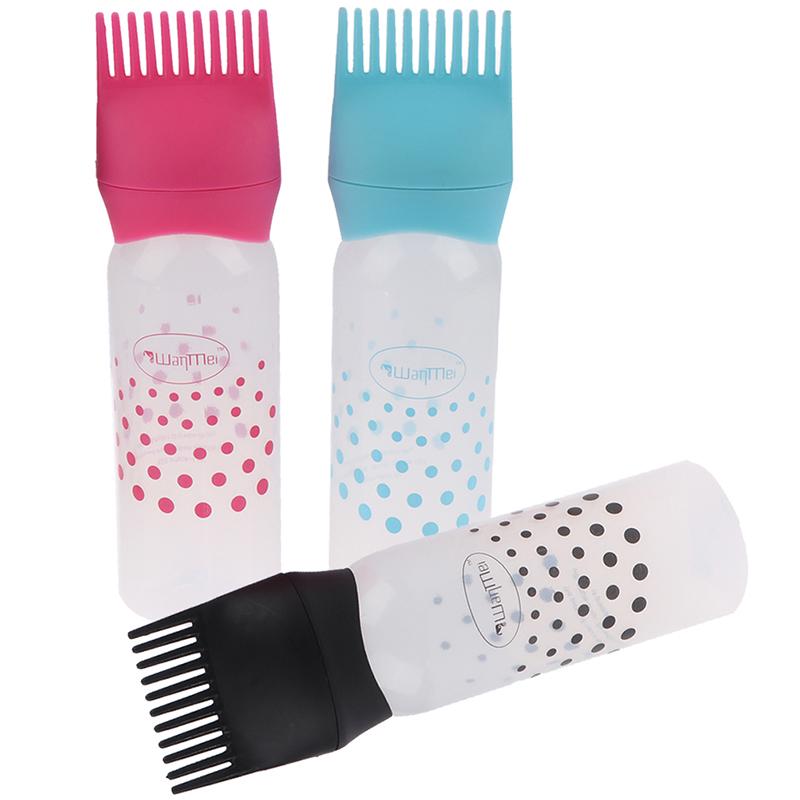 Hair Dye Bottle Shampoo Hair Coloring Dyestuff Applicator Bottle With Comb Teeth