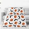 Halloween Pumpkins Spooky Knitted Blankets Fleece Bat Gothic Cartoon Soft Throw Blankets for Bedroom Sofa Bed Rug