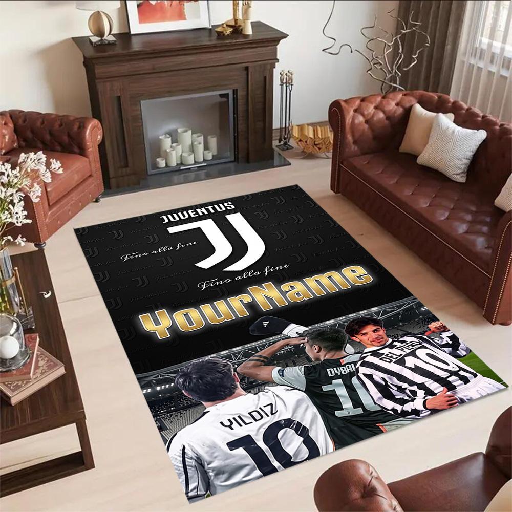 Juventus Customized Name Floor Rug Office Rug Design for Kitchen Balcony Entryway Living Rooms Anti-slip Rug Decorate Offices