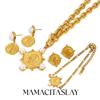 MamacitaSlay 316L Stainless Steel Pearl Angel Queen Necklace Hip Hop Waterproof Jewelry Set Women 18K Gold Plated Accessories