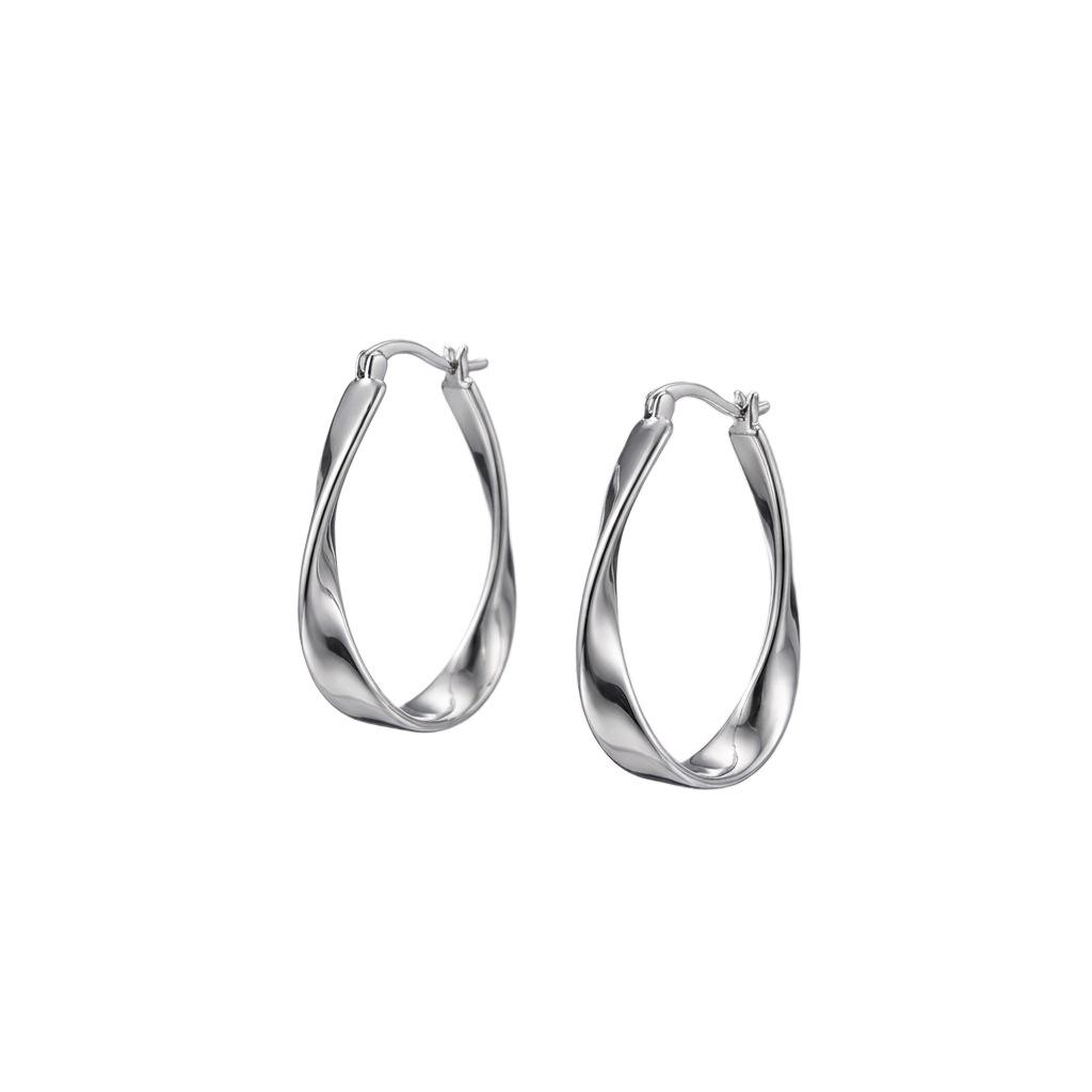 European and American style Mobius earrings women's simple twisted earrings light luxury high sense fashion French plain ring earrings