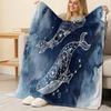 Whale Series Soft Plush Flannel Blanket Non-Shedding, Warm & Cozy Single Blanket for Home Bedroom, Ideal for Christmas & Halloween