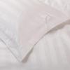 Hotel Quality 100% Cotton 3cm Sateen Stripe Pillowcases - Pure White