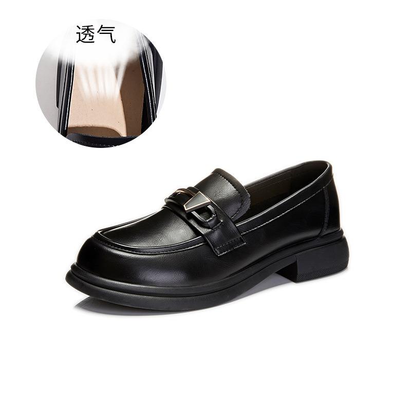Leather women's autumn new women's small leather shoes one pedal women's shoes single shoes
