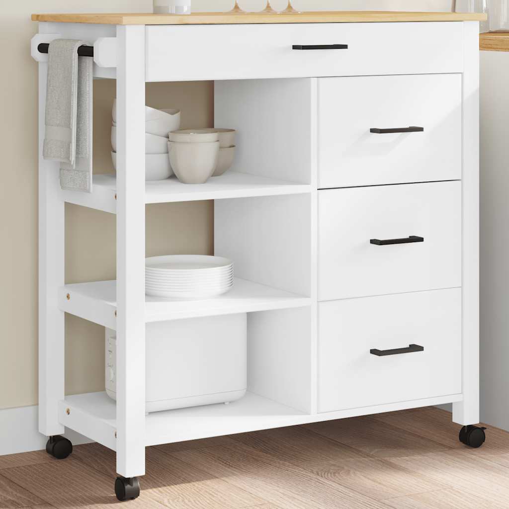 Vidaxl Küchenwagen Monza, 84x40x90 cm, Massives Kiefernholz