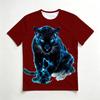 Neon Blue Panther 3D All Over Print Men's Crew Neck T-Shirt