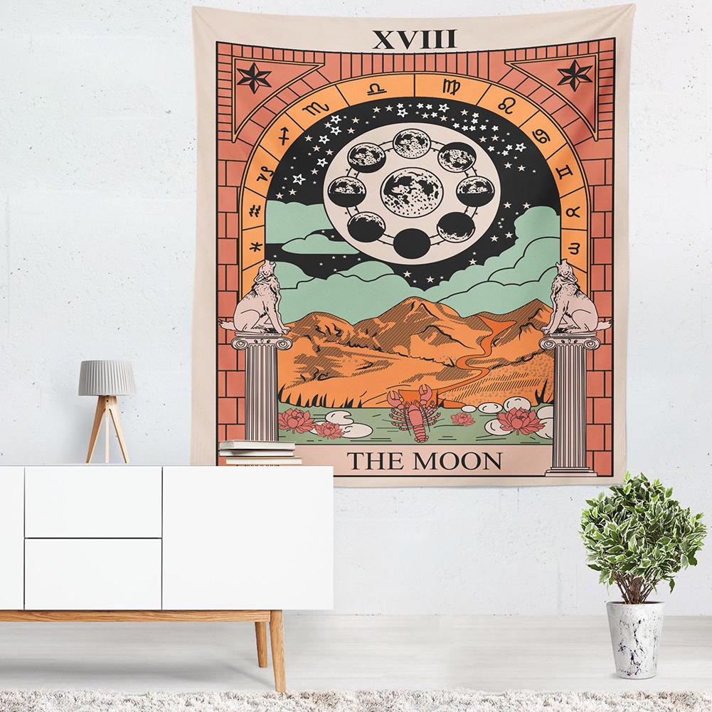 Indian Middle East Colorful Aspect Astrology Series Printing Hanging Tapestry for Living Room Bedroom