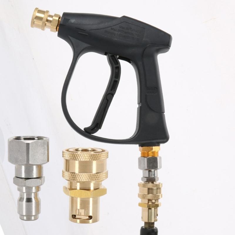 Quick Release Connect Adapter for High Pressure Washer 9mm Hose Universal Compatibility Leak Proof Seal Copper Design