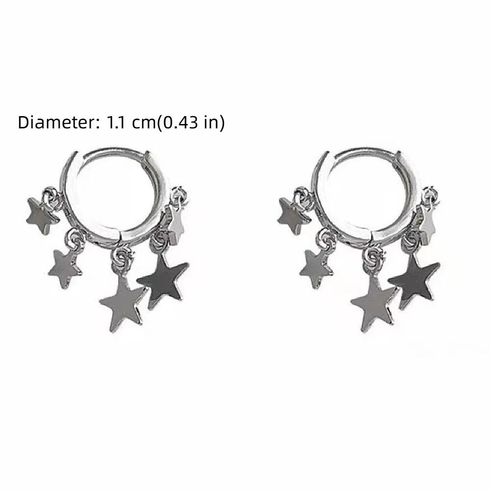 Cool Star Hoop Earrings Temperament Star Earrings Exquisite Pentagram Tassel Earrings  Party