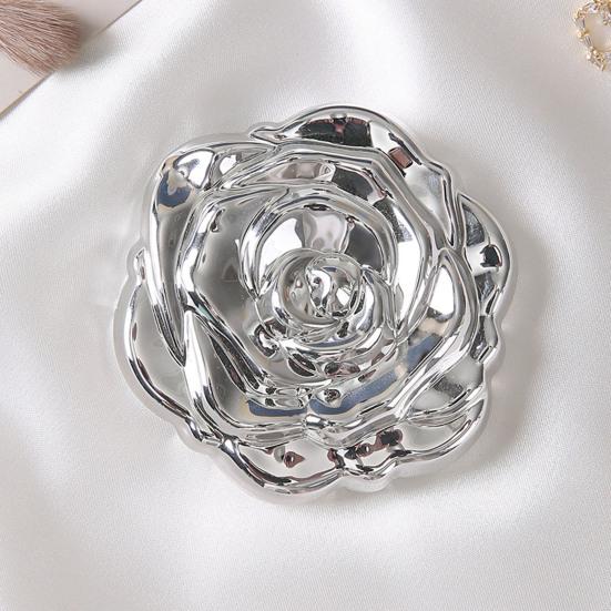 Yousheng 3D Rose Double-sided Mirror Portable Travel Mini Foldable Makeup Mirror Women Girls Vintage Pocket-sized Handheld Vanity Mirror
