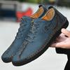 Men's Casual Leather Shoes, Large Size Handmade Shoes, Fashion Lace-up Business Men
