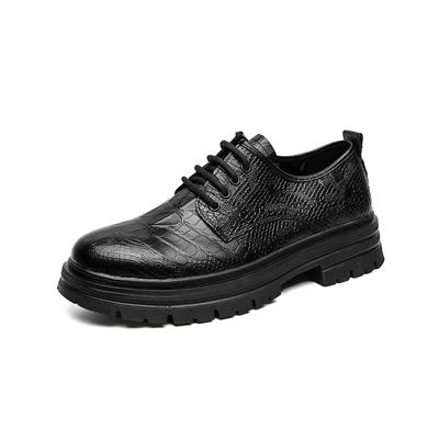Spring Autumn Crocodile Pattern Loafers Men's Fashion Designer Black Patent Leather Shoes Outdoor Fashion Casual Shoes for Men