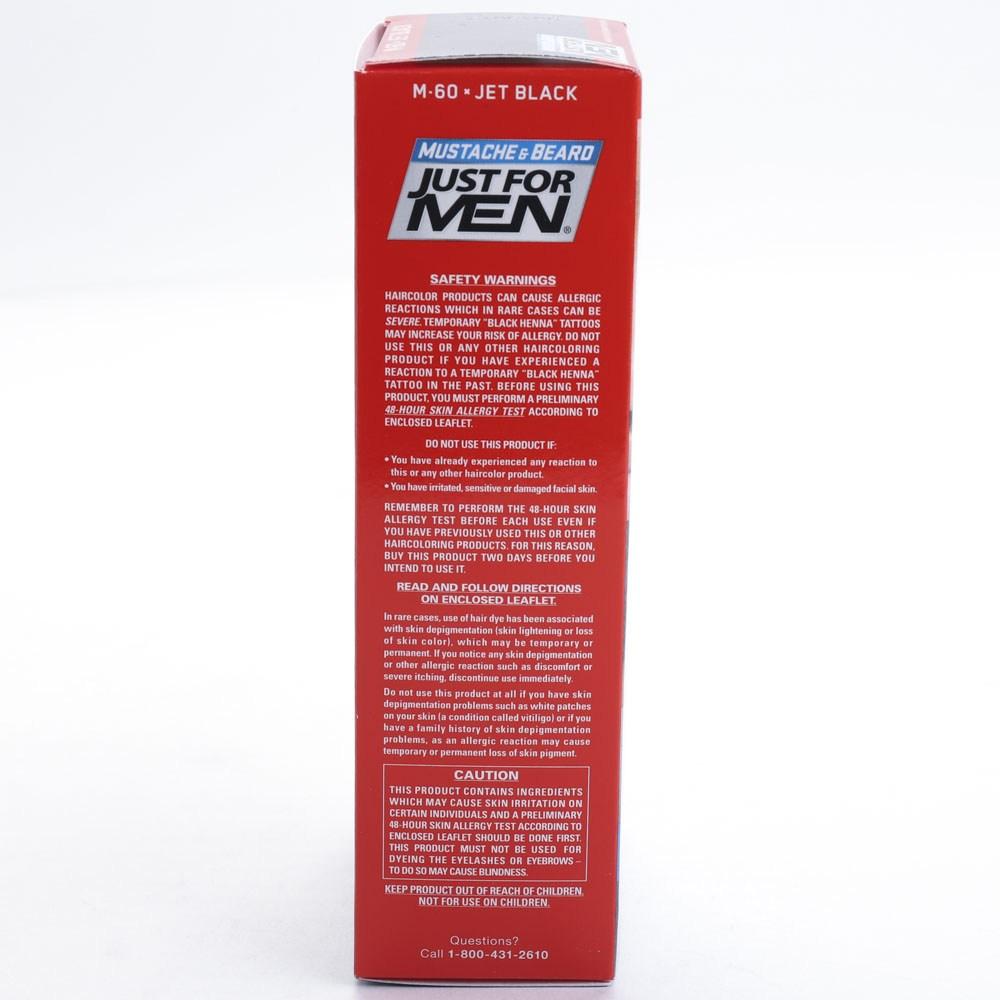 JUST FOR MEN Schnurrbart & Bart Gesichtshaar Einfärbebürste 14g, H-60 Tiefschwarz, 1 Stück