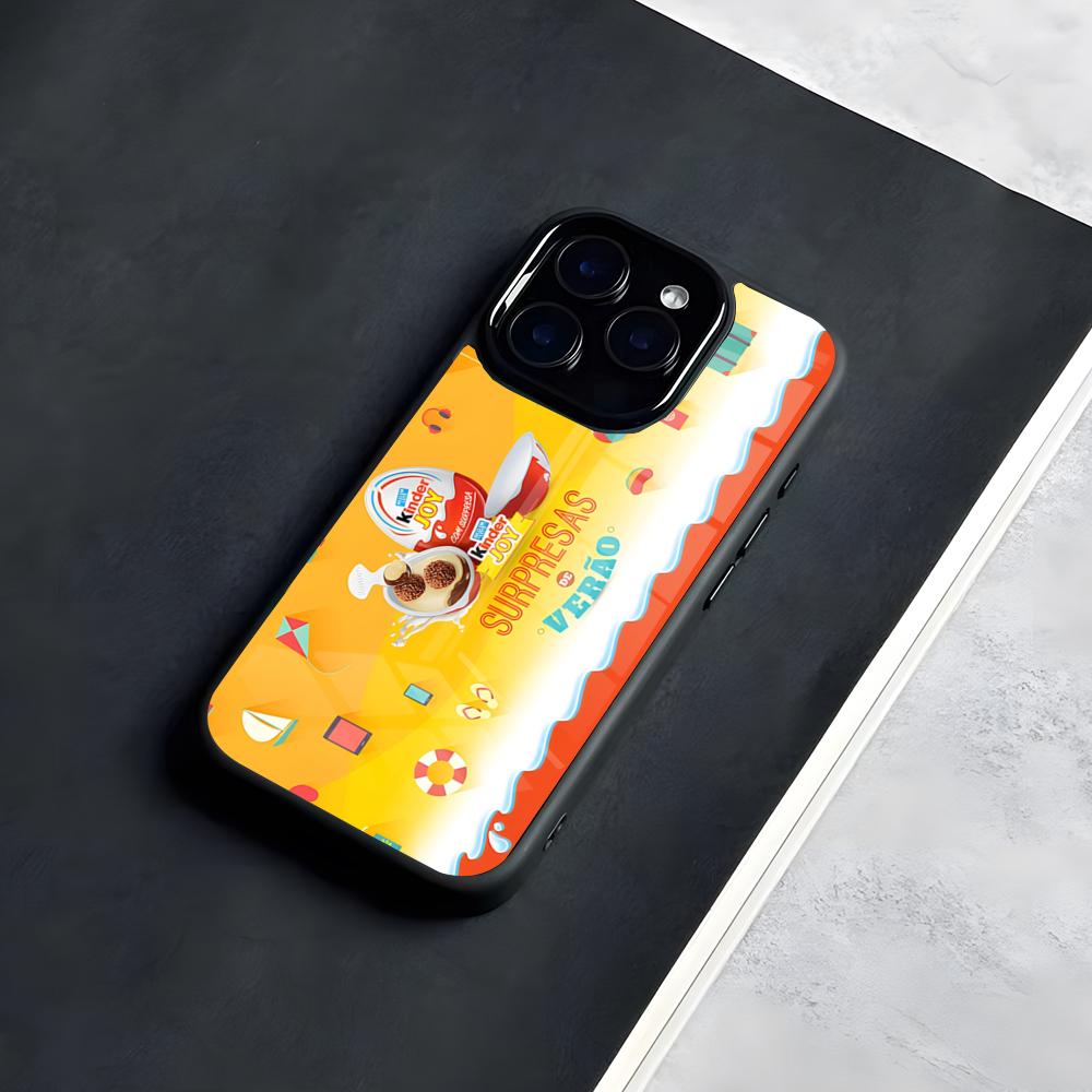 Trolly Egg K-KINDER JOY Surprise Phone Case For IPhone 17 Pro Max 16 15 14 13 11 Pro Max Plus Glass Phone Case