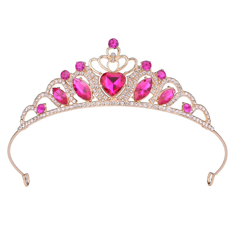 Children's Princess Crown Hair Accessories Alloy Rhinestone Love Crown Girls Birthday Headwear