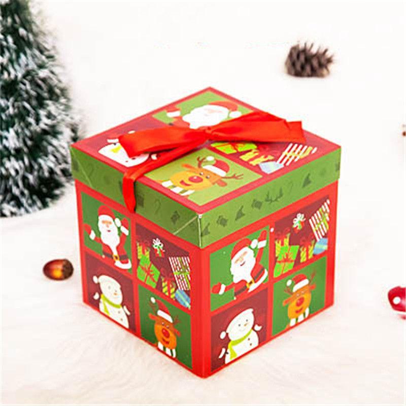 Cutie Cadou Mare Premium de Crăciun cu Capac și Panglică Perfectă pentru Cadouri de Sărbători**