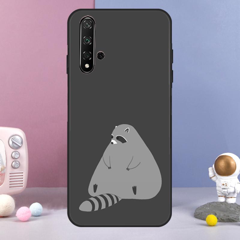 Cartoon Raccoon Kawaii For Huawei Nova Y60 Y61 Y70 Y72 Y73 Y90 Y91 9 10 SE 7i 8i 11i 12i P30 P40 Lite P60 Pro Case