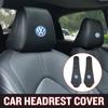 W19Car Seat Headrest Cover Leather Neck Pillow Protector Accessories For Volkswagen VW Golf 4 6 7 GTI Tiguan Passat B5 B6 B7 CC MK5