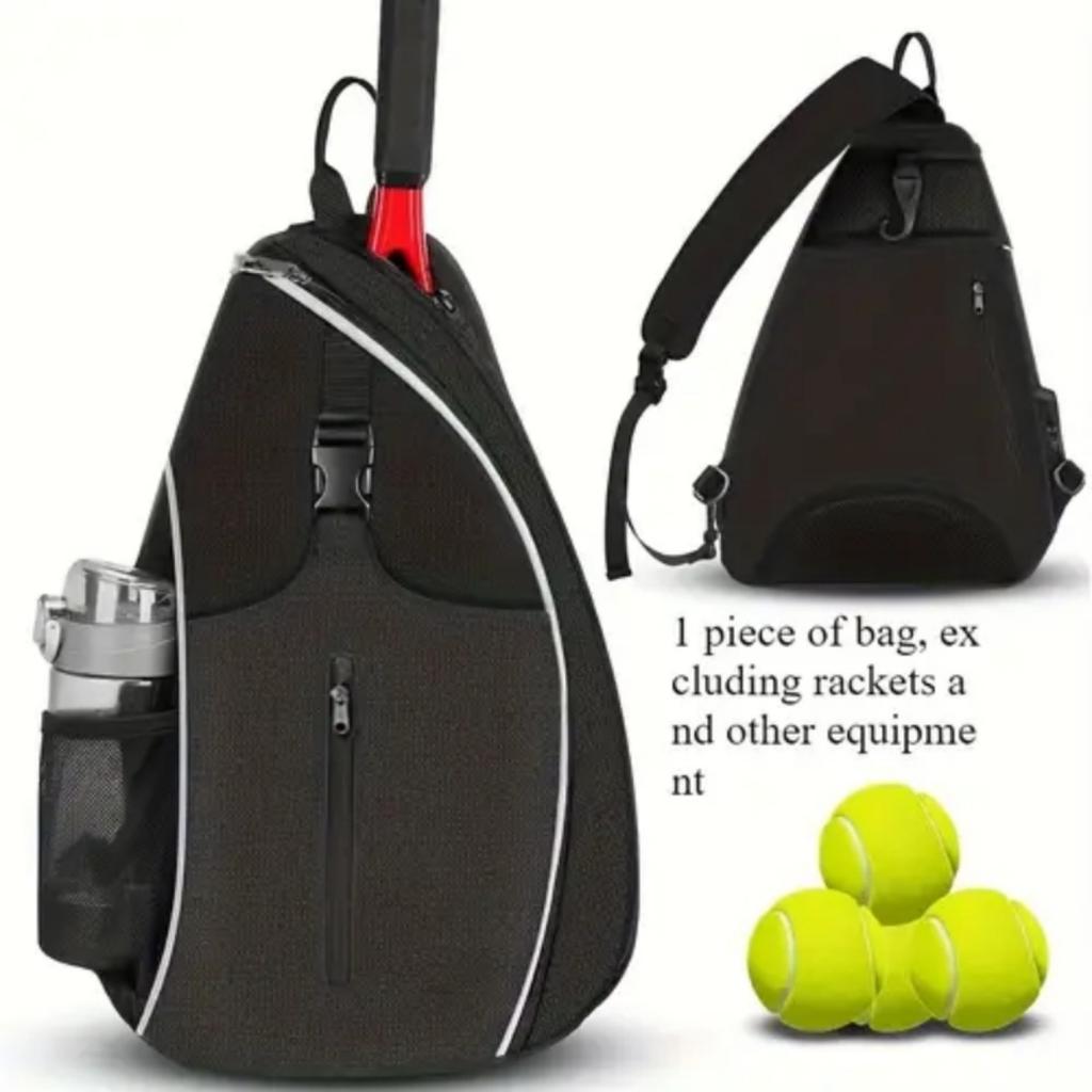 Bolso de Hombro de Tenis con Soporte para Raqueta - Múltiples Compartimentos para Guardar Accesorios de Tenis y Bádminton, Bolsillo de Malla para Guardar Pelotas