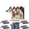 Wooden Clothes Hangers Set With Thickened Nonslip Design For Hotel And Closet Storage