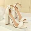 Fashion Women's Chunky Heel Open Toe Sandals with Ankle Strap, Perfect for Fashionable Occasions