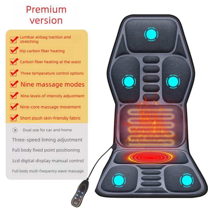 Massage Seat Cushion Cheap With Heating Adjustable Lumbar Airbag Back Massage Chair Cushion for Men and Women Home Office Use