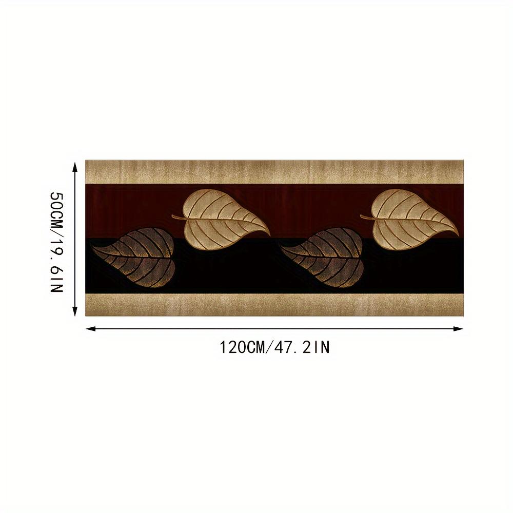 1Pcs Geometric Maple Leaf Non-Slip Washable Area Rug Runner for Hotel, Corridor, Villa & Kitchen