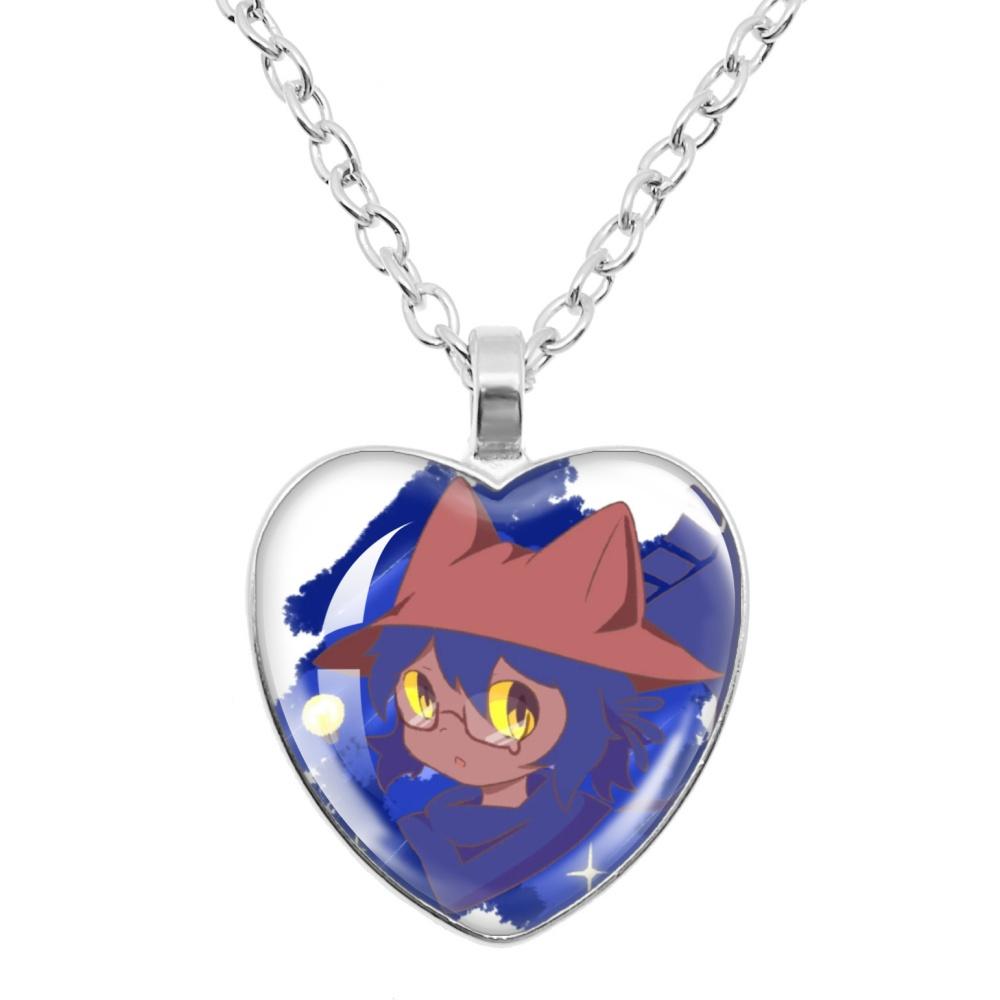 Niko Oneshot Necklace Anime Creative Cartoon Niko Pancakes Anime Necklace Heart Shape Pendant Necklace Jewelry Gift