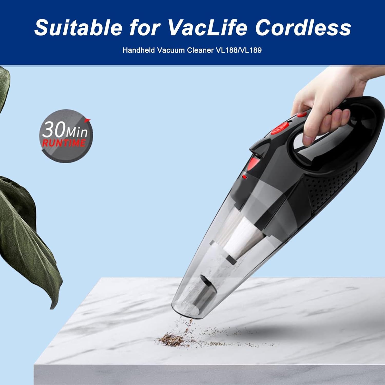 

Vacuum Cleaner Filters, Washable Reusable Replacement for VL188 VL189 Cordless Vacuum Cleaner (4 PACK)