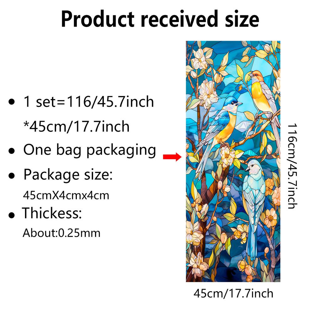 Europeisk Retro Stil Vindusfilm PVC Elektrostatisk Glassklistremerker Farget Vindusfilm Statisk Heftende Frostet Glassfilm