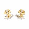 Gold Plated Zircon Bow Pearl Ear Clip, No Piercing Required; Elegant High-End Jewelry for Women.