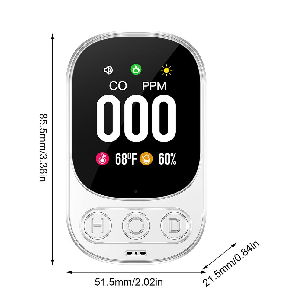 CO Sensor Carbon Monoxide Detector Plug In Alarm TFT LCD Screen CO Warning Alarm Detector CO Meter