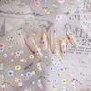 3D Gilded Dried Flower Nail Art Stickers - Retro Light Luxury with Gold Line