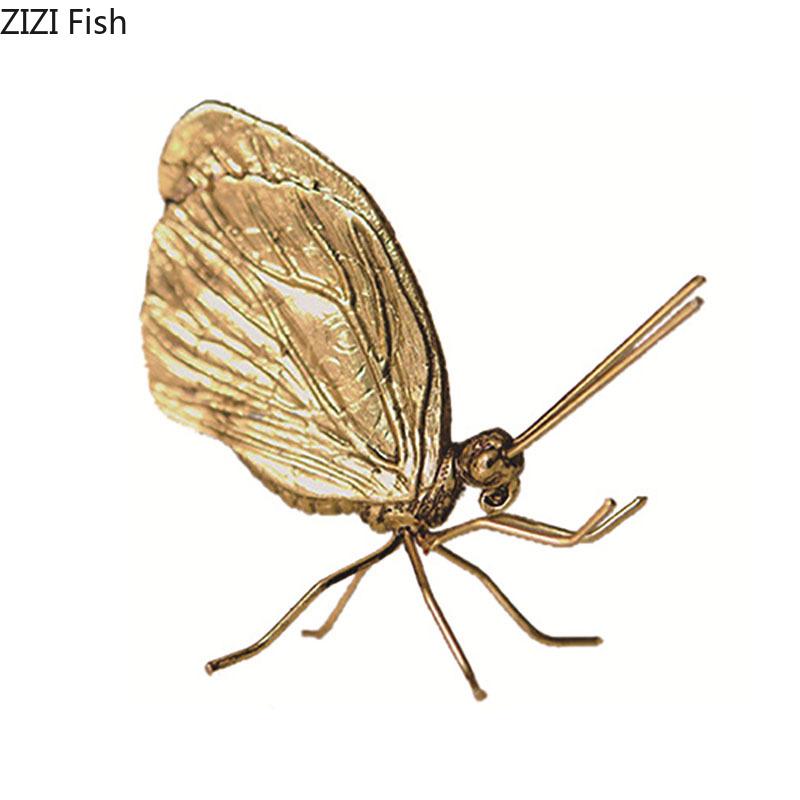 Goldener Schmetterling Ameise Miniaturfiguren Handwerk Statue Schreibtischdekoration Ornament Wohnzimmermöbel Legierung Kunstwerk Heimdeko