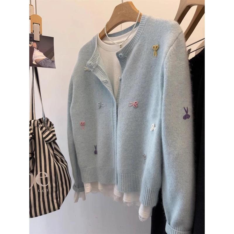 Damen Übergroßer Strick Cardigan Pullover Grau Weich Lockerer Schnitt Lässig Langarm Offene Vorderseite Oberteil