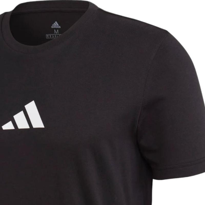 adidas Round Neck Comfortable Pullover Sports Short Sleeve T-Shirt Men Tops Black FN1730
