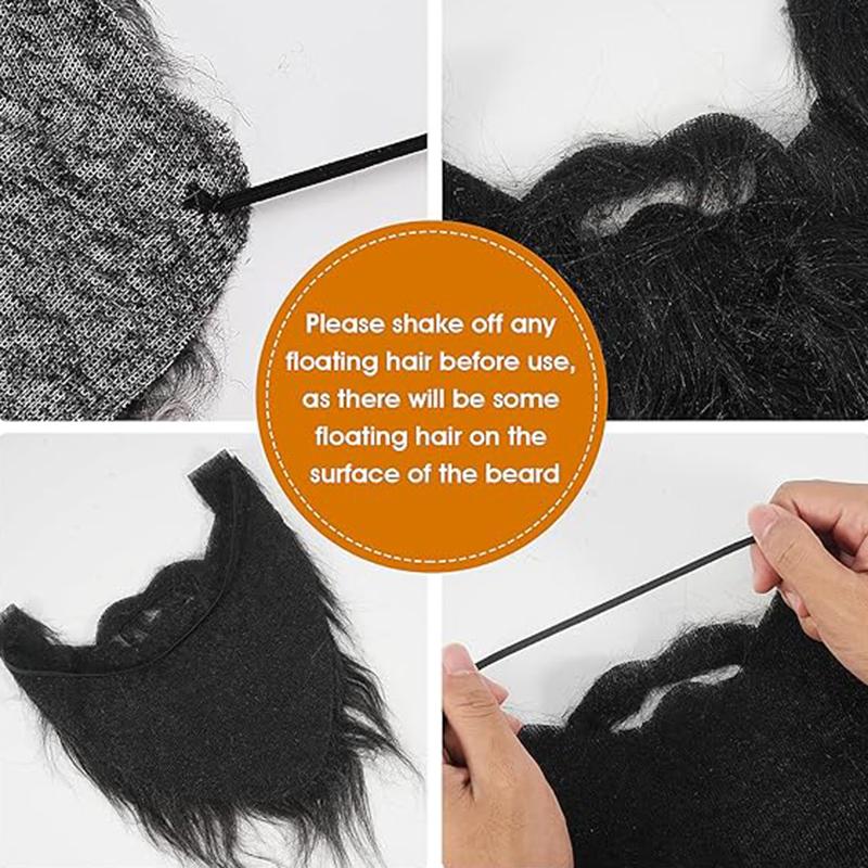 1PC Halloween Beard Santa Beard White Long Hair Black Beard Party Beard Dress Adult Kids (Brown)