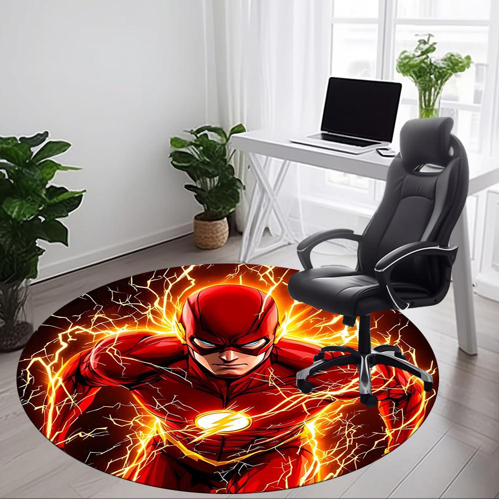 1pc Flash Lightning Office Round Area Rug, Under Office Chairs Bedroom Living Room Home Decor, Room Deco, Available In Various Sizes