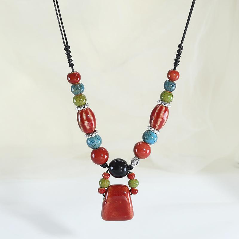 

Керамическая подвеска-топор, длинное ожерелье, ретро, простая и универсальная цепочка для свитера. ceramic necklace