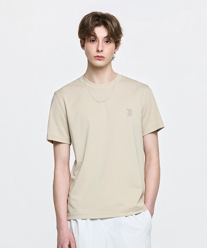 Emelbi Basic Comfortable Fit Short Sleeve T-Shirt Bos (Sand)