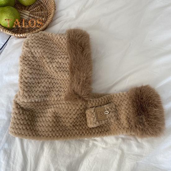 Kvinner Vinter integrert lue og skjerf tykk fleece varm tegneserie bjørn øredekor vindtett full beskyttelse utendørs reise i kaldt vær Snowboard