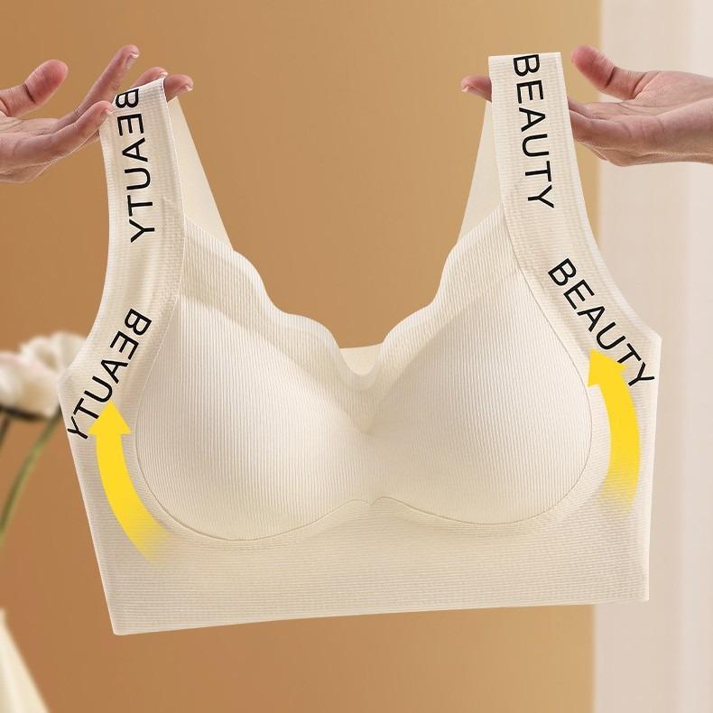 Fashion Letter Seamless Underwear for Women‘s Fixed Cup and No Steel Ring Sports Beautiful Back Tube Top with Large Size Bra