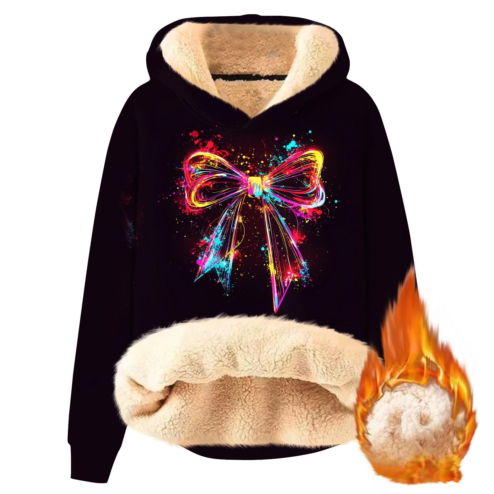 

Женская модная утепленная толстовка с капюшоном и рождественским принтом L