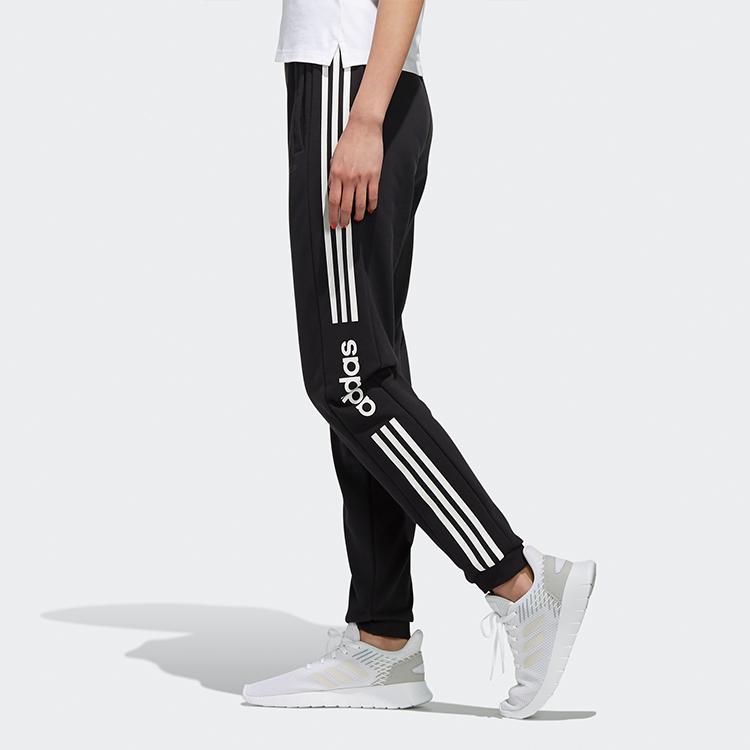 Adidas Neo Knitted Mid-Rise Straight Leg Retro Sports Pants Women Pants Black EI4682