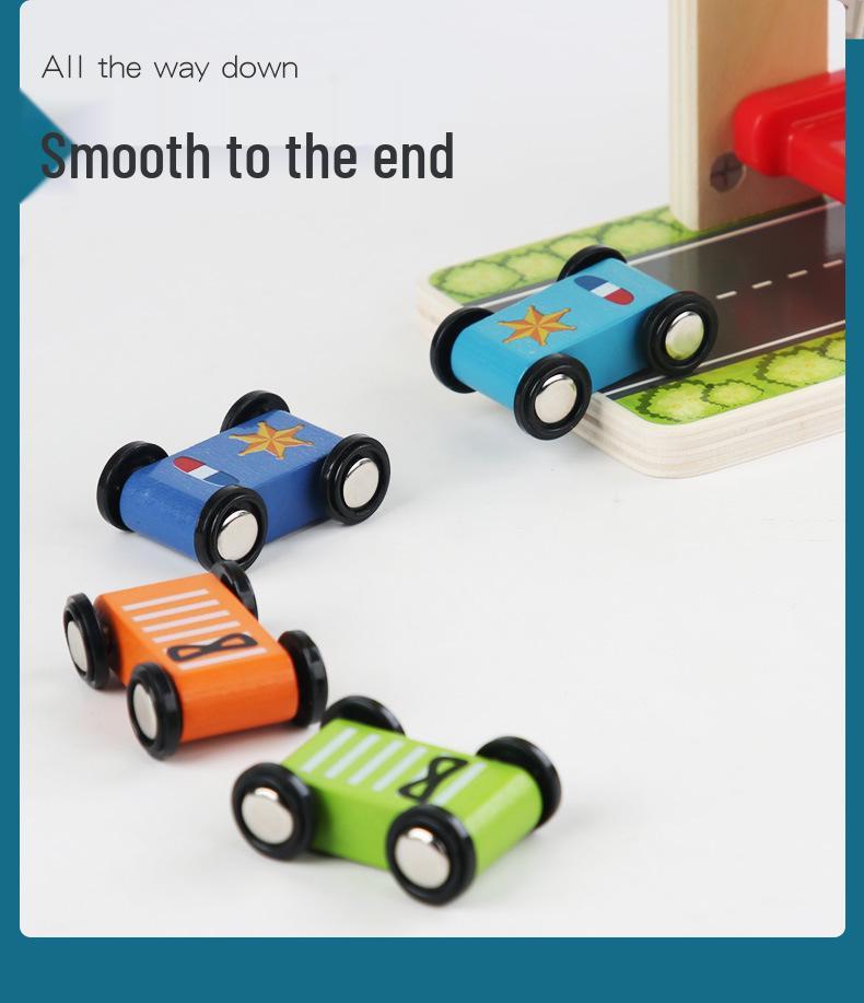 Kids' Wooden Car Glider Playset: Fun Track & Parking Lot