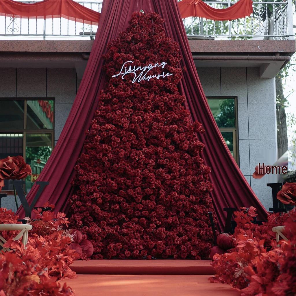 Rose Waterfall Wall - Wedding Scene Decor with Artificial Rose Flowers