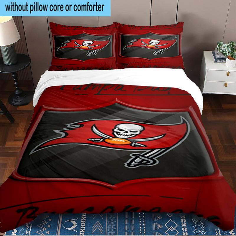 Tampa Bay Buccaneers Logo 3PCS Bedding Set 2D Printing (Includes 1 Duvet Cover + 2 Pillowcases Coreless), Bedroom decor,Fan gift
