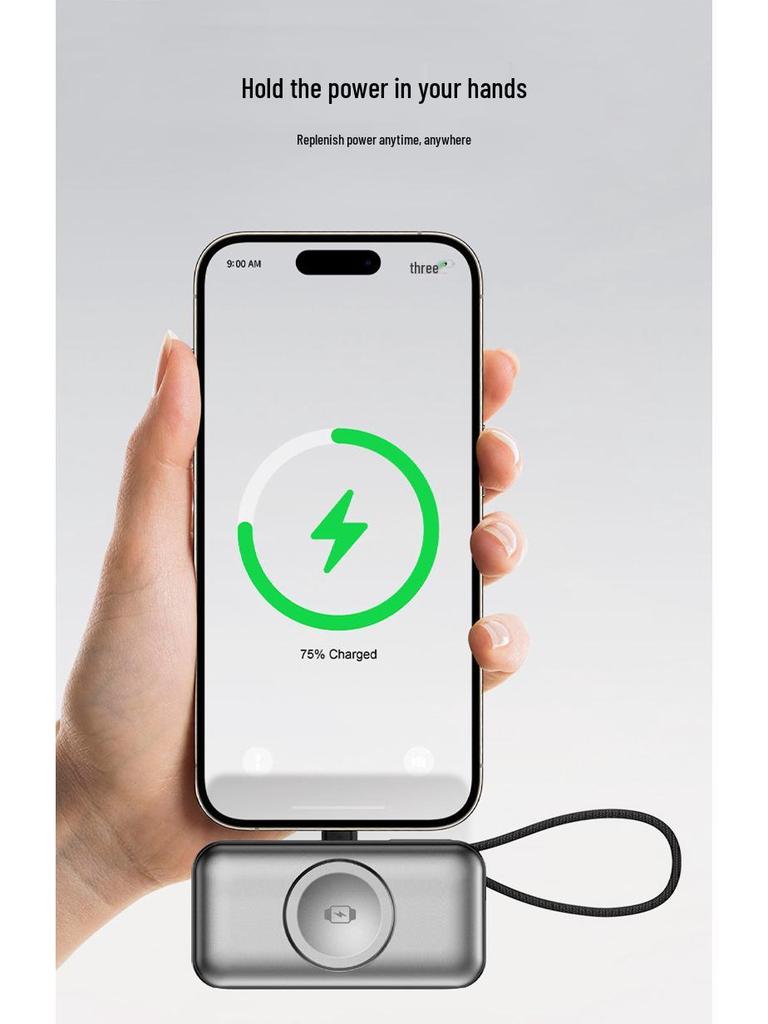 Cross-Border 3-in-1 Magnetic Wireless Charger: 22.5W Power Bank for Watch, Earphones, and Phone.